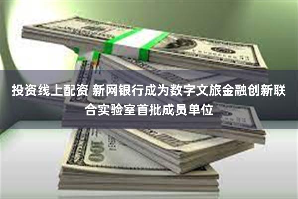 投资线上配资 新网银行成为数字文旅金融创新联合实验室首批成员单位