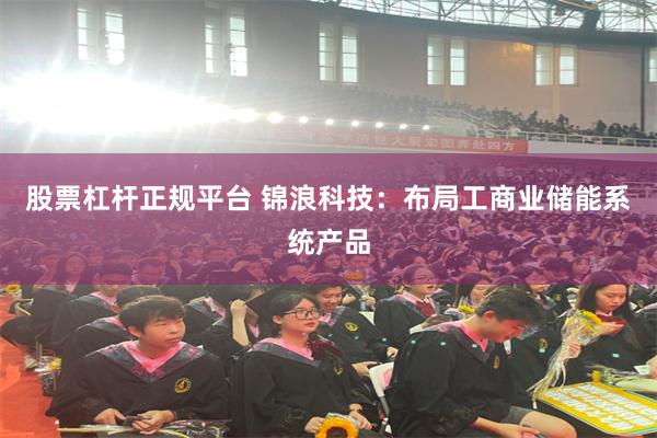 股票杠杆正规平台 锦浪科技：布局工商业储能系统产品