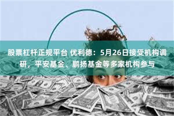 股票杠杆正规平台 优利德：5月26日接受机构调研，平安基金、鹏扬基金等多家机构参与