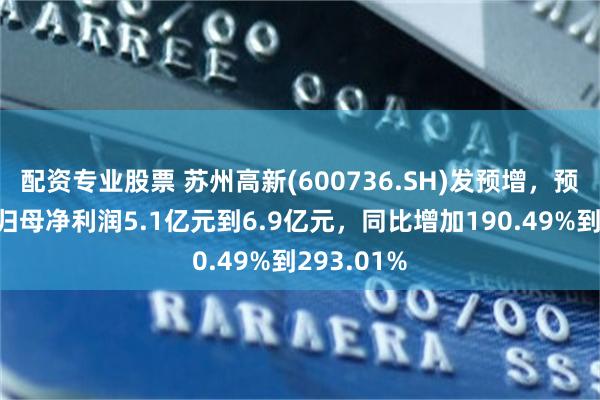 配资专业股票 苏州高新(600736.SH)发预增，预计半年度归母净利润5.1亿元到6.9亿元，同比增加190.49%到293.01%