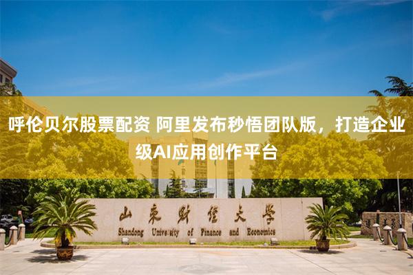 呼伦贝尔股票配资 阿里发布秒悟团队版，打造企业级AI应用创作平台