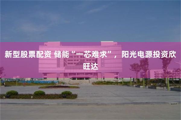 新型股票配资 储能“一芯难求”,阳光电源投资欣旺达