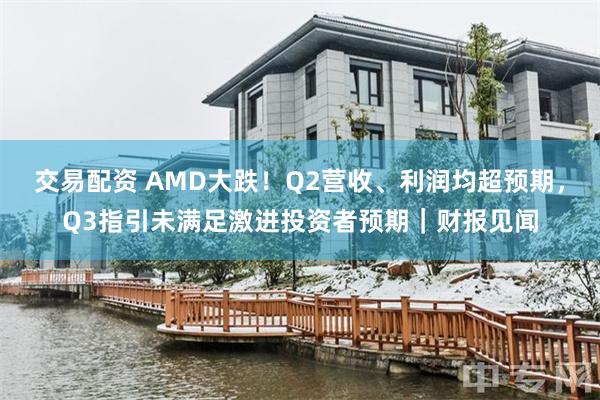交易配资 AMD大跌!Q2营收、利润均超预期,Q3指引未满足激进投资者预期|财报见闻