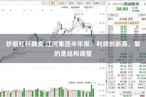 炒股杠杆融资 江河集团半年报：利润创新高，靠的是结构调整