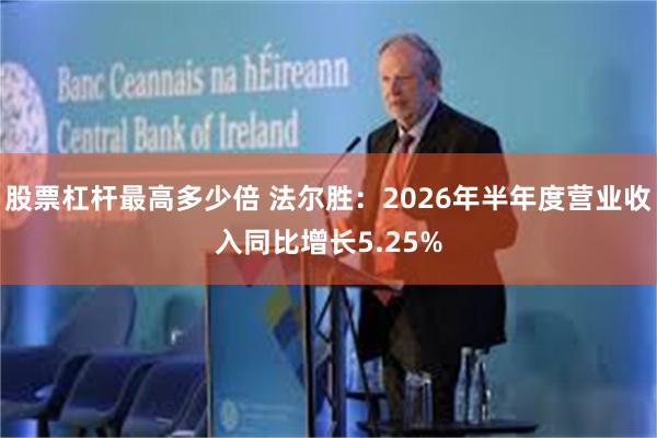 股票杠杆最高多少倍 法尔胜:2026年半年度营业收入同比增长5.25%