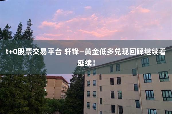 t+0股票交易平台 轩锋—黄金低多兑现回踩继续看延续!