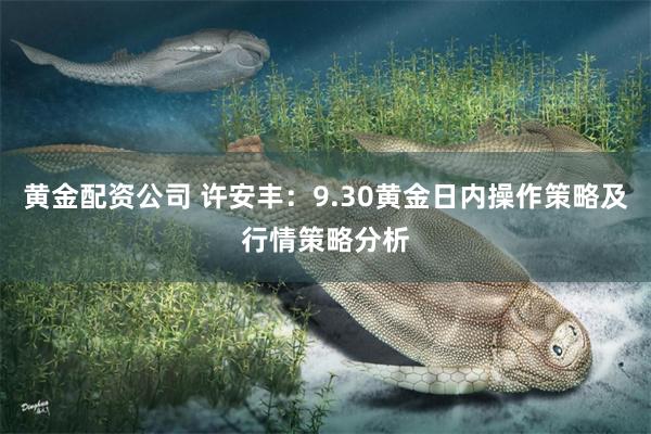 黄金配资公司 许安丰：9.30黄金日内操作策略及行情策略分析